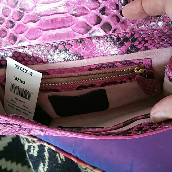 PRICE SLASHED!!!PINK PYTHON NANCY GONZALES CLUTCH - Picture 4 of 4